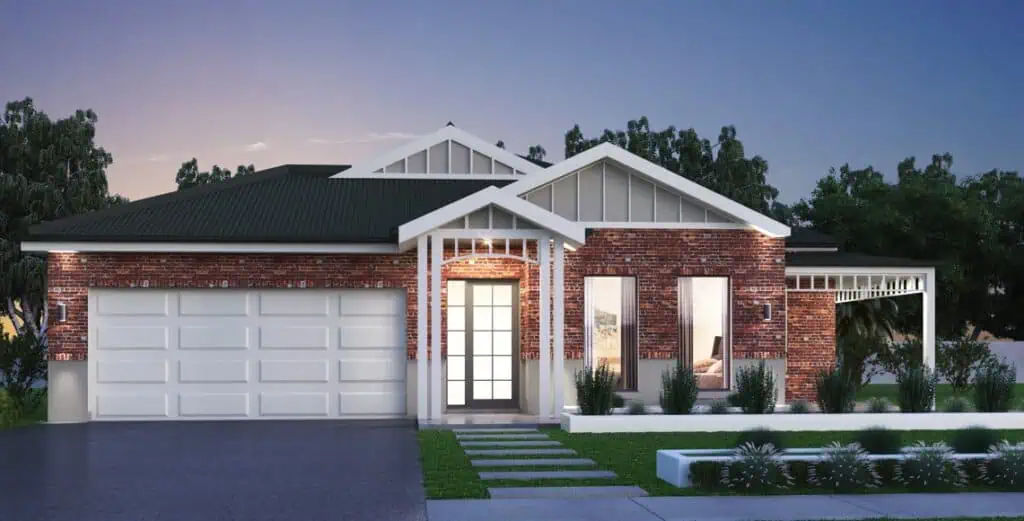 Contemporary brick house with a double garage and landscaped front yard in Malvern, Victoria, Australia.