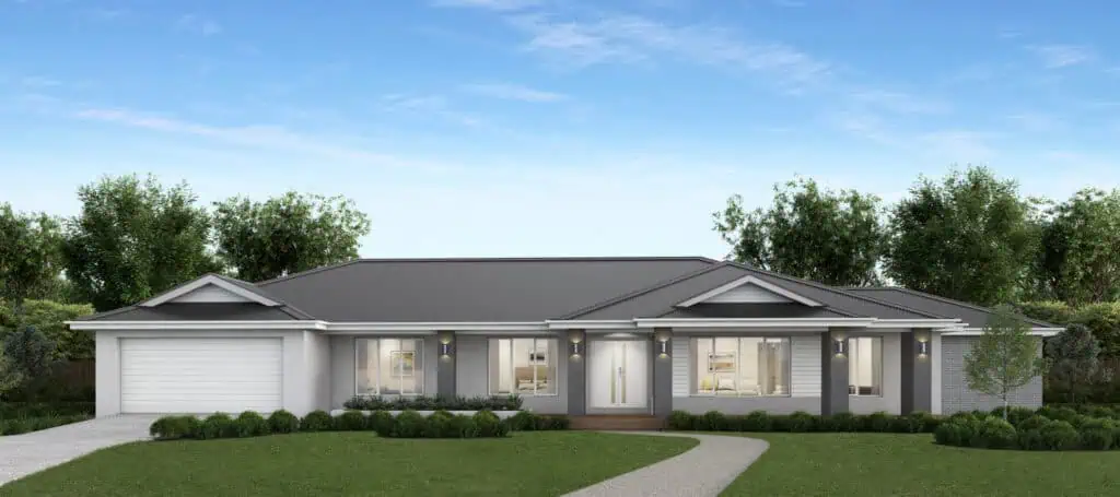 Beautiful modern Montana 38 home on Lot 413 Fwcl, featuring contemporary design and spacious living areas, perfect for families seeking a new land for sale in LandGipps.